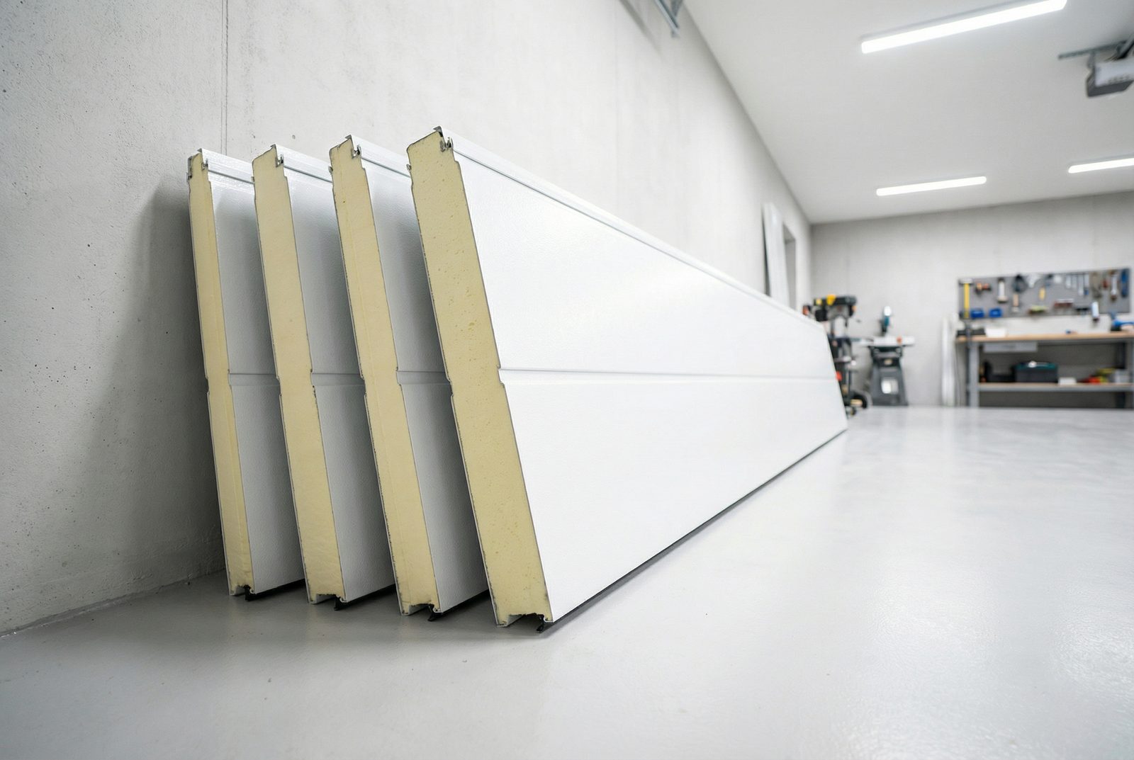 New sectional garage door panels being prepared for installation in Gilbert, AZ